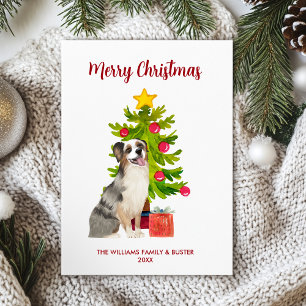 Cartes Pour Fêtes Annuelles Chien Berger Australien Noël