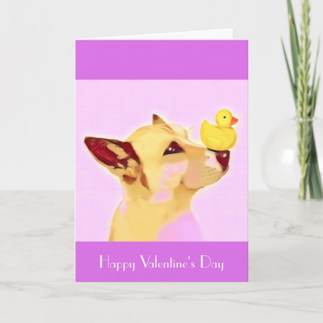 Cartes Pour Fêtes Annuelles Chien Berger Canard Nez Saint Valentin Anniversair (Devant)