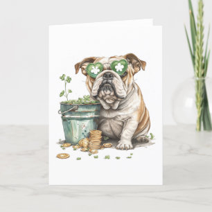 Cartes Pour Fêtes Annuelles Chien bouledogue anglais de la Saint-Patrick