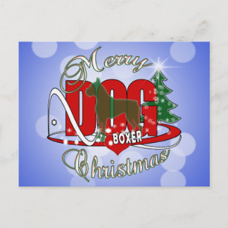 CARTES POUR FÊTES ANNUELLES CHIEN BOXER CHRISTMAS