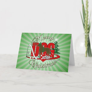 CARTES POUR FÊTES ANNUELLES CHIEN BOXER CHRISTMAS