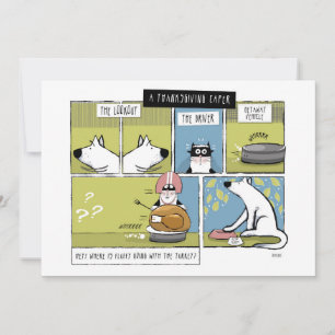 Cartes Pour Fêtes Annuelles Chien Chat Thanksgiving Caper