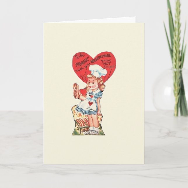 Cartes Pour Fêtes Annuelles Chien chaud vintage Valentine (Devant)