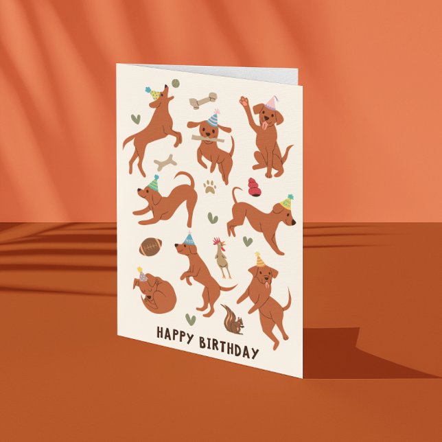 Cartes Pour Fêtes Annuelles Chien chiot Joyeux anniversaire (Créateur téléchargé)