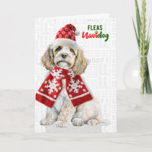 Cartes Pour Fêtes Annuelles Chien Cockapoo Festif Drôle de Puces Navidog Noël