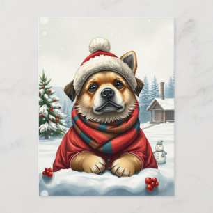 Cartes Pour Fêtes Annuelles Chien cool dans l'hiver de la préppie Attire et hi