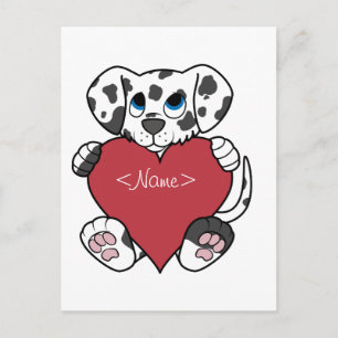 Cartes Pour Fêtes Annuelles Chien dalmatien de Saint-Valentin avec le coeur