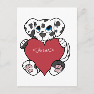 Cartes Pour Fêtes Annuelles Chien dalmatien de Saint-Valentin avec le coeur