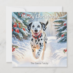 Cartes Pour Fêtes Annuelles Chien Dalmatien En Hiver Noël Moderne