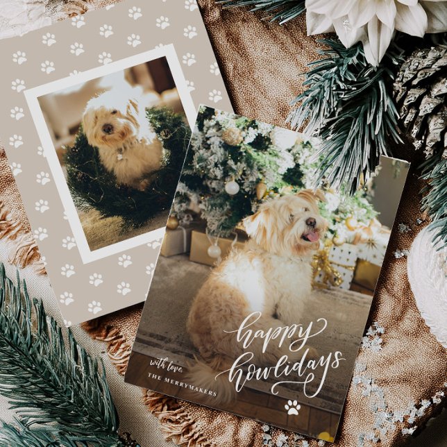 Cartes Pour Fêtes Annuelles Chien d'animaux de compagnie Joyeux Howlidays Cart (Créateur téléchargé)