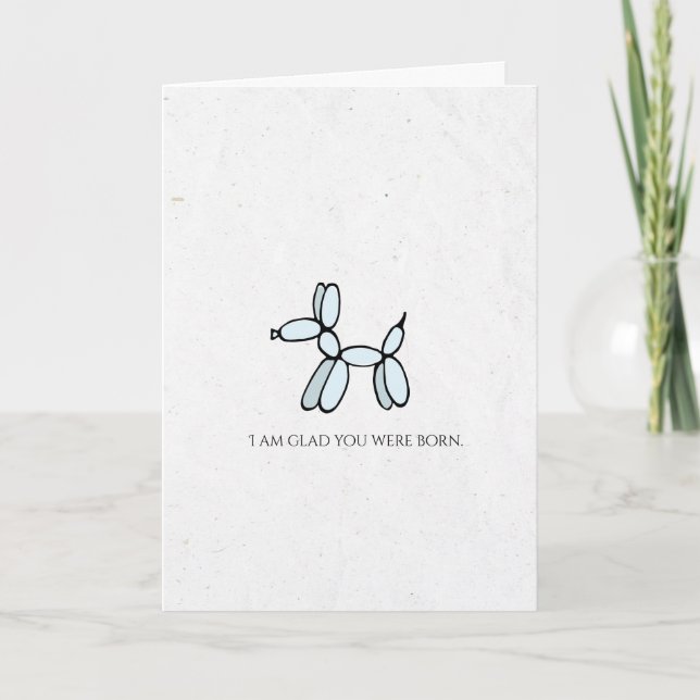 Cartes Pour Fêtes Annuelles Chien de ballon bleu Joyeux anniversaire (Devant)