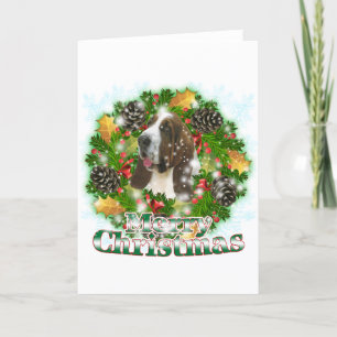Cartes Pour Fêtes Annuelles Chien de basset-hound de Joyeux Noël