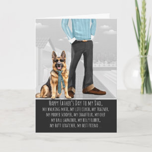 Cartes Pour Fêtes Annuelles Chien de berger allemand et papa drôle fête des pè