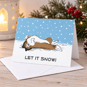 Cartes Pour Fêtes Annuelles Chien de berger des Shetland Sheltie Qu'il neige C