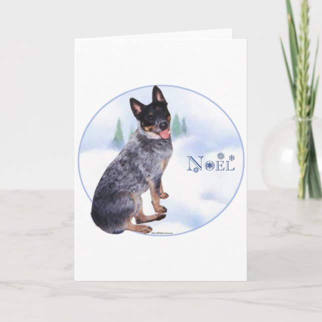 Cartes Pour Fêtes Annuelles Chien de bétail australien Noel (Devant)