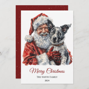 Cartes Pour Fêtes Annuelles Chien de bétail australien Noël au Père Noël