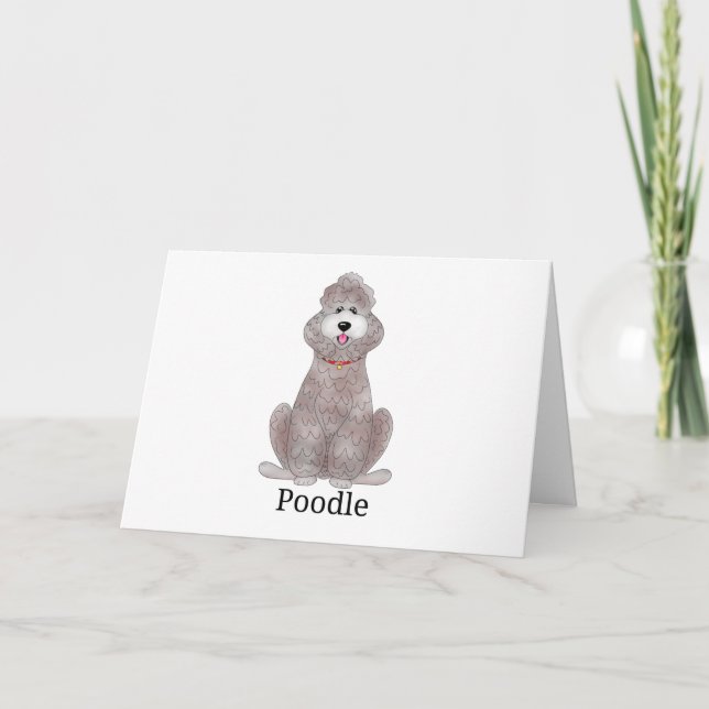 Cartes Pour Fêtes Annuelles Chien de caniche | (Devant)