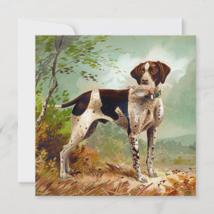 Cartes Pour Fêtes Annuelles Chien de chasse avec oiseau dans la bouche
