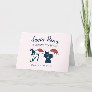 Cartes Pour Fêtes Annuelles Chien de chat de Noël
