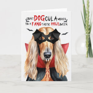 Cartes Pour Fêtes Annuelles Chien de chien afghan Drôle compte DOGcula Hallowe