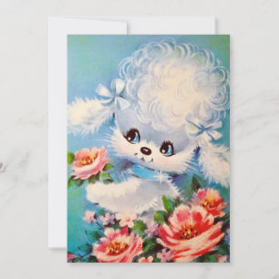 Cartes Pour Fêtes Annuelles Chien De Chien De Chien vintage Dans Les Fleurs