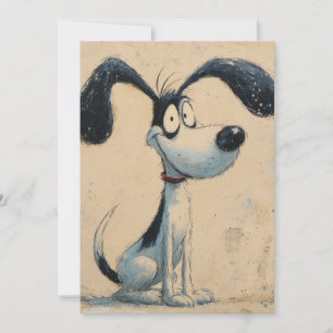 Cartes Pour Fêtes Annuelles Chien de dessin animé drôle – Art de chien mignon