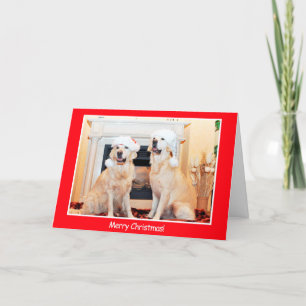 Cartes Pour Fêtes Annuelles Chien de Golden Retrivers personnalisé Joyeux Noël