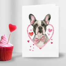Chien de la Fête Valentines Chien Français Coeur F