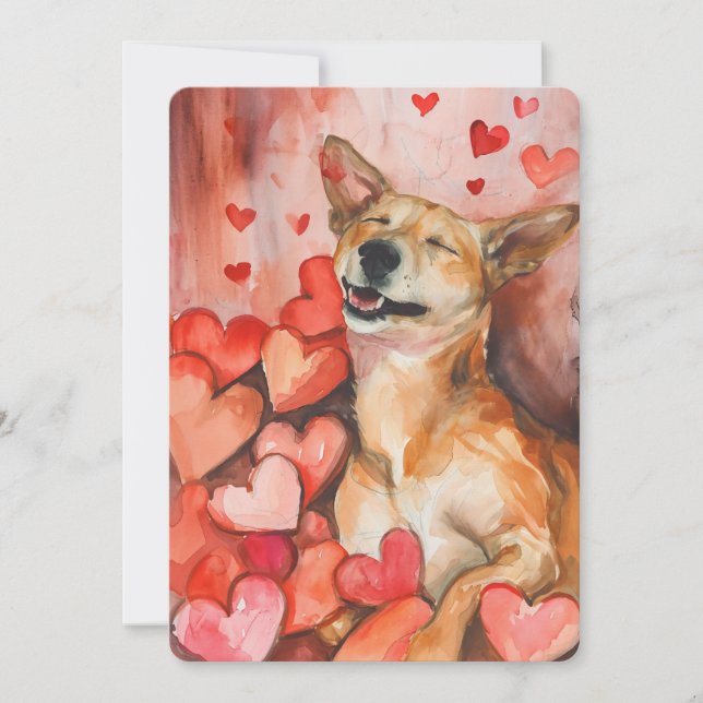 Cartes Pour Fêtes Annuelles Chien de la Journée des Valentines (Devant)