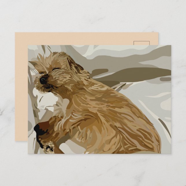 Cartes Pour Fêtes Annuelles Chien de la petite marguerite (Devant / Derrière)