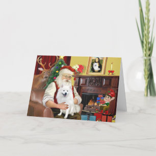 Cartes Pour Fêtes Annuelles Chien de l'Esquimau de Père Noël