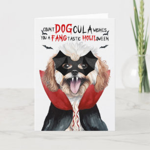 Cartes Pour Fêtes Annuelles Chien de Maltipoo Drôle compte DOGcula Halloween
