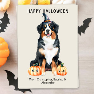 Cartes Pour Fêtes Annuelles Chien de Montagne bernois, Halloween