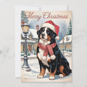 Cartes Pour Fêtes Annuelles chien de montagne bernois Noël personnalisé