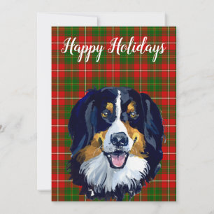 Cartes Pour Fêtes Annuelles Chien de montagne de Berne aquarelle personnalisé