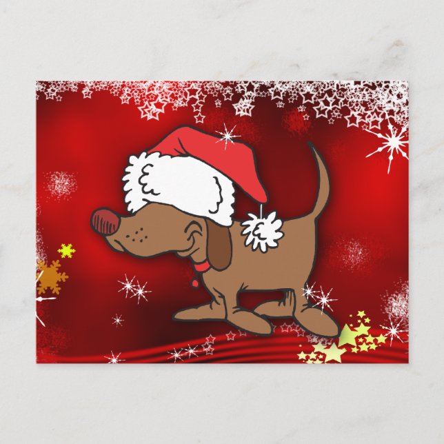 Cartes Pour Fêtes Annuelles Chien de Noël (Devant)