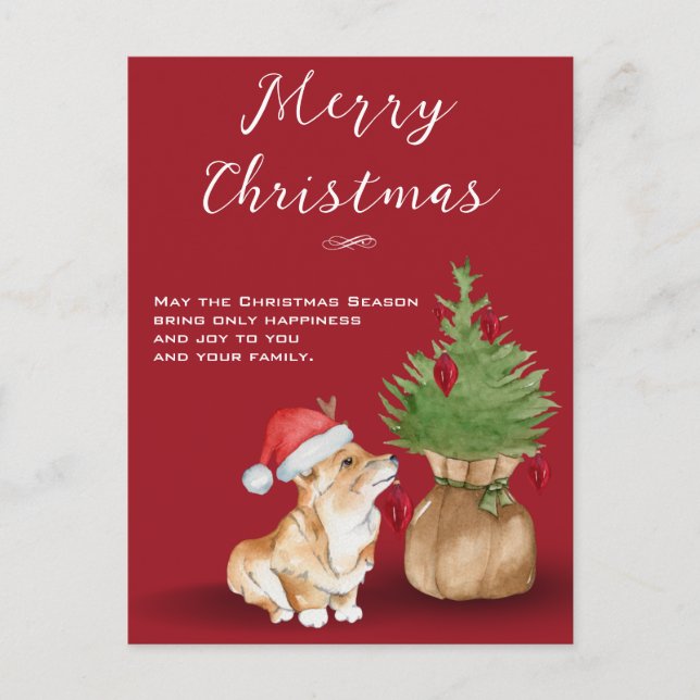Cartes Pour Fêtes Annuelles Chien de Noël (Devant)