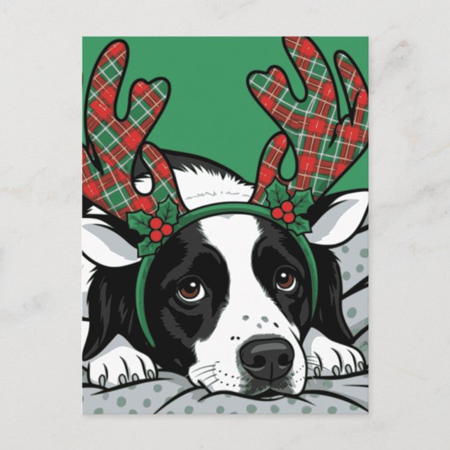 Cartes Pour Fêtes Annuelles Chien de Noël (Devant)