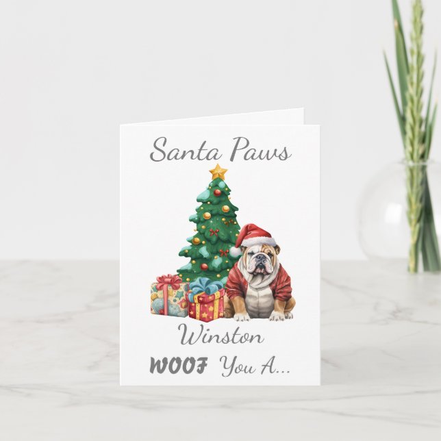 Cartes Pour Fêtes Annuelles Chien de Noël Anglais Chien de Noël Personnalisé (Devant)