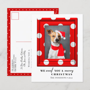 Cartes Pour Fêtes Annuelles Chien de Noël Animaux de compagnie Photo Simple Re