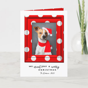 Cartes Pour Fêtes Annuelles Chien de Noël Animaux de compagnie Photo Simple Re