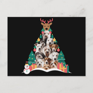 Cartes Pour Fêtes Annuelles Chien de Noël Arbre Renne Xmas Bonhomme de neige V