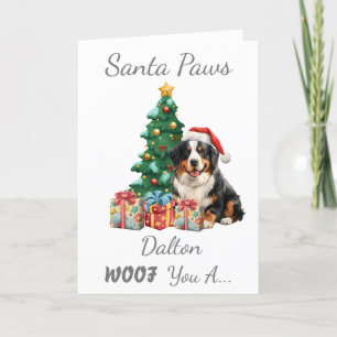 Cartes Pour Fêtes Annuelles Chien de Noël Bernese Mountain personnalisable