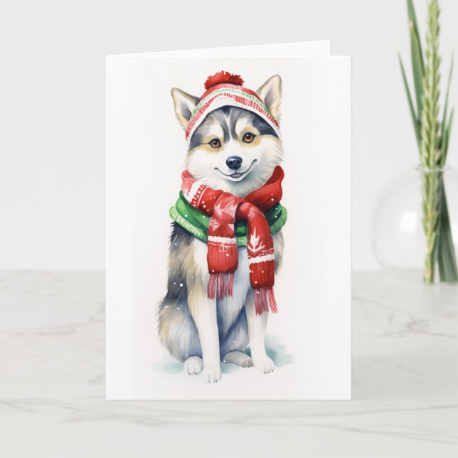 Cartes Pour Fêtes Annuelles Chien de Noël, Chien de fête, BLANK (Devant)