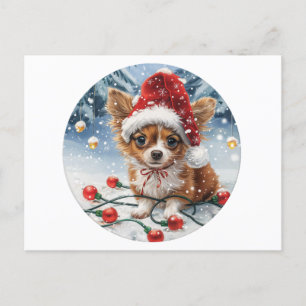 Cartes Pour Fêtes Annuelles Chien de Noël Chihuahua Père Noël