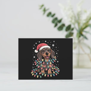 Cartes Pour Fêtes Annuelles Chien de Noël Dachshund Père Noël Xmas Wiener