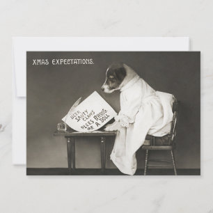 Cartes Pour Fêtes Annuelles Chien de Noël drôle Xmas Attentes Vacances
