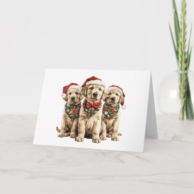 Cartes Pour Fêtes Annuelles Chien de Noël du Labrador Retriever (Devant)