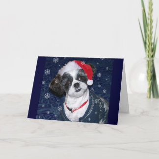 Cartes Pour Fêtes Annuelles Chien de Noël Shih Tzu