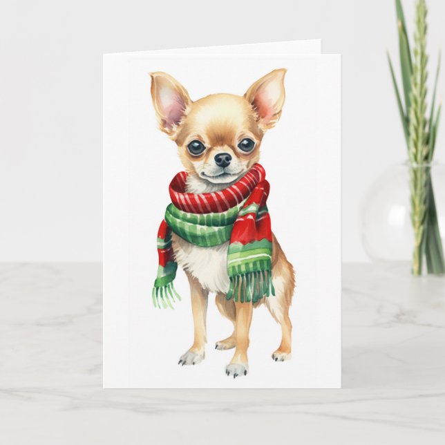 Cartes Pour Fêtes Annuelles Chien de Noël, Vacances Chihuahua BLANK (Devant)